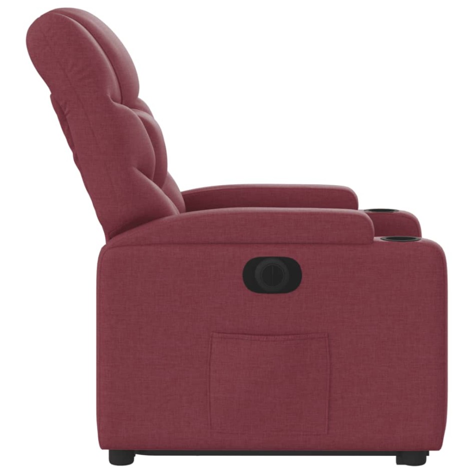 Sillón eléctrico reclinable elevable de tela rojo