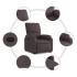 Sillón reclinable elevable tela marrón