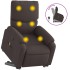 Silla de masaje reclinable de pie de tela marrón