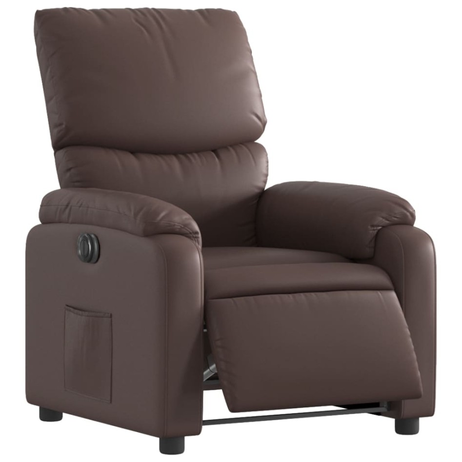 Sillón reclinable eléctrico de cuero sintético