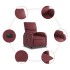 Sillón reclinable eléctrico de cuero sintético rojo