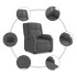 Sillón eléctrico reclinable elevable de tela gris