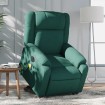 Sillón masaje eléctrico reclinable elevable tela verde oscuro