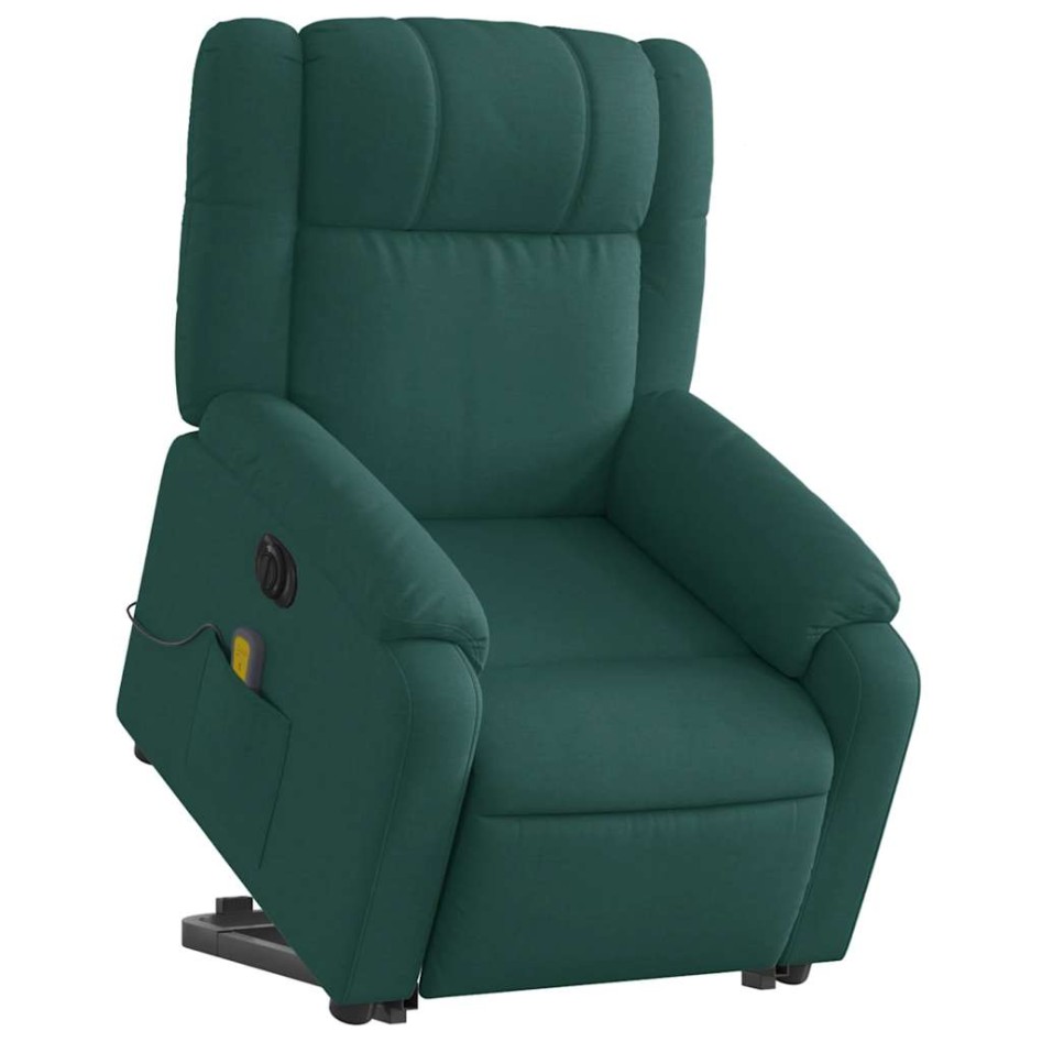 Sillón masaje eléctrico reclinable elevable tela verde