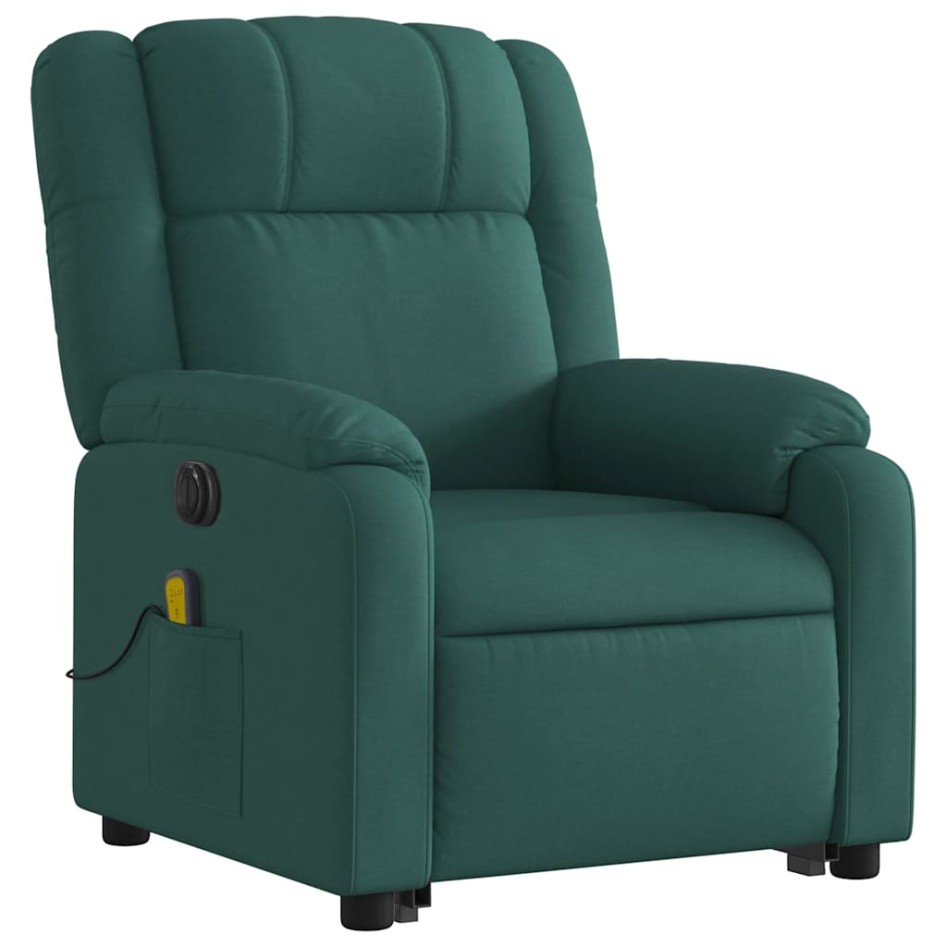 Sillón masaje eléctrico reclinable elevable tela verde