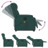 Sillón masaje eléctrico reclinable elevable tela verde
