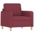 Sillón de tela rojo tinto 60