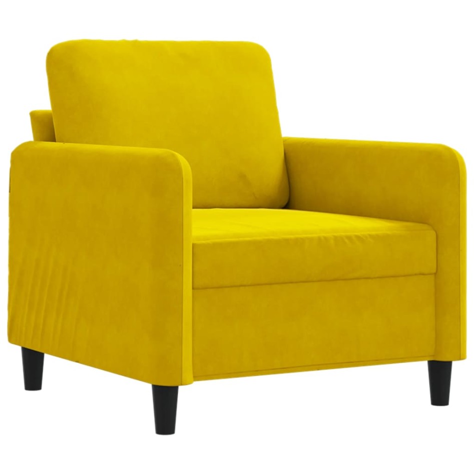 Sillón de terciopelo amarillo 60