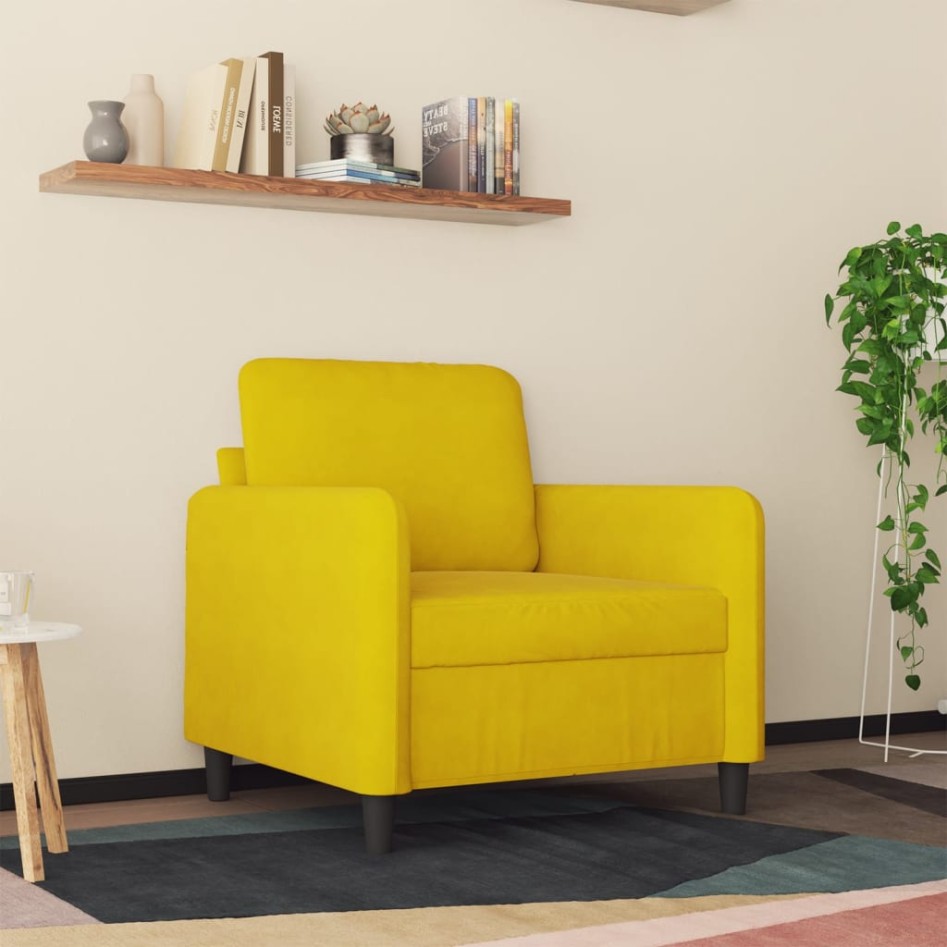 Sillón de terciopelo amarillo 60