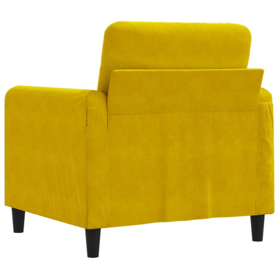 Sillón de terciopelo amarillo 60