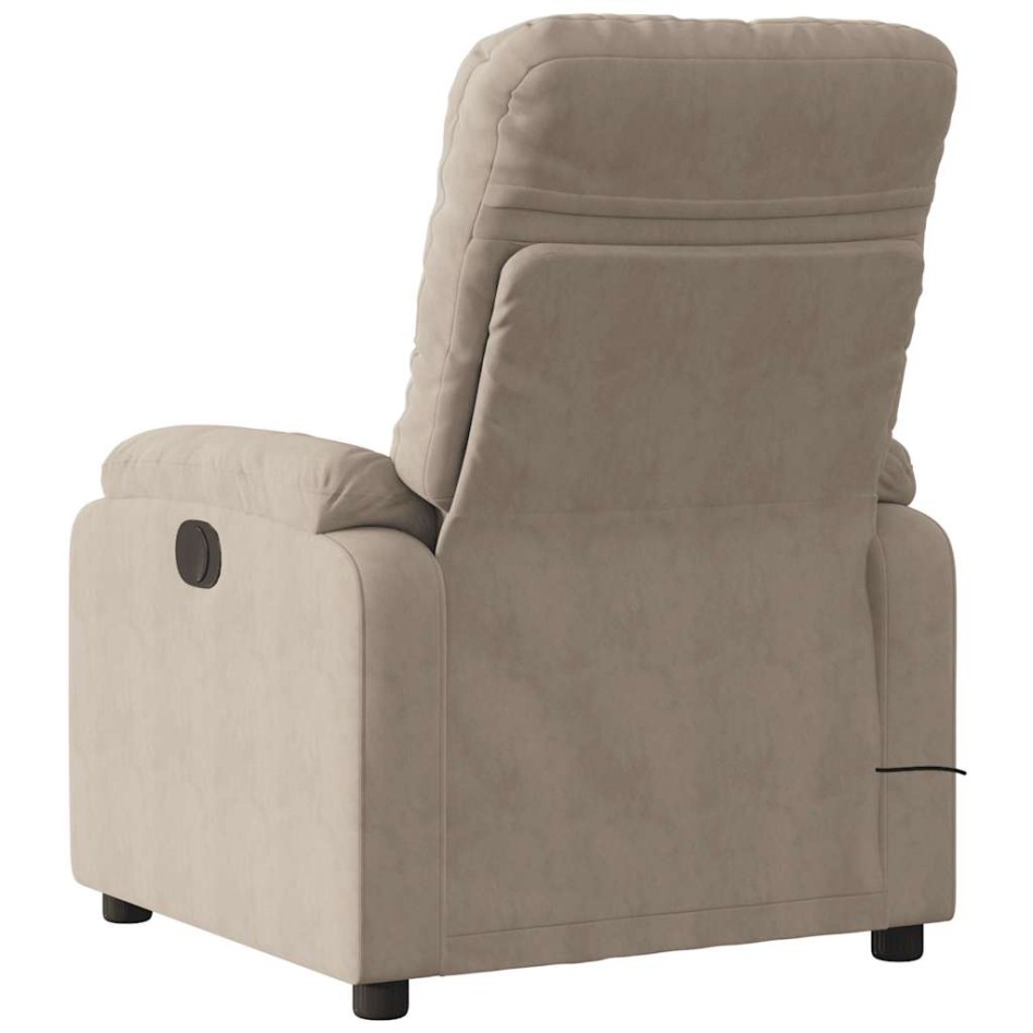Sillón reclinable de masaje tela de microfibra gris