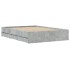Cama con cajones madera ingeniería gris hormigón 120x200