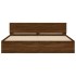 Estructura de cama con cabecero marrón roble 200x200