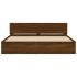 Estructura de cama con cabecero marrón roble 160x200