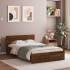 Estructura de cama con cabecero marrón roble 120x200