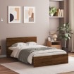 Estructura de cama con cabecero marrón roble 120x200 cm