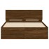 Estructura de cama con cabecero marrón roble 120x200