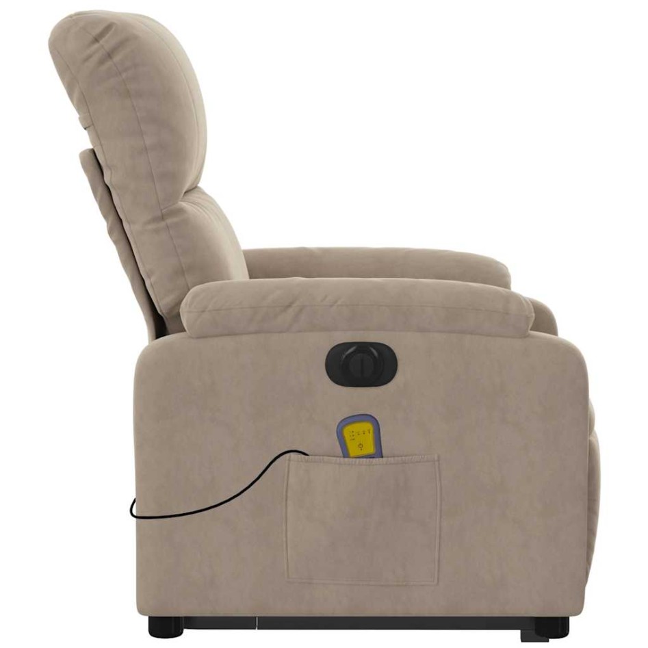 Sillón masaje eléctrico reclinable elevable tela gris