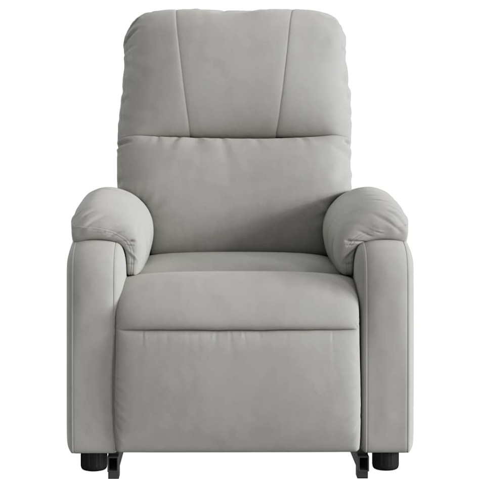 Sillón eléctrico reclinable elevable tela microfibra gris