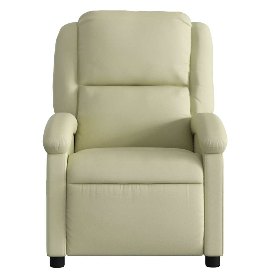 Sillón reclinable eléctrico de cuero auténtico blanco