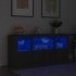 Aparador con luces LED negro 142,5x37x67