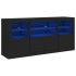 Aparador con luces LED negro 142,5x37x67