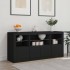 Aparador con luces LED negro 142,5x37x67