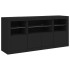 Aparador con luces LED negro 142,5x37x67