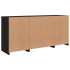 Aparador con luces LED negro 142,5x37x67