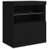 Aparador con luces LED negro 142,5x37x67