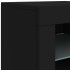 Aparador con luces LED negro 142,5x37x67