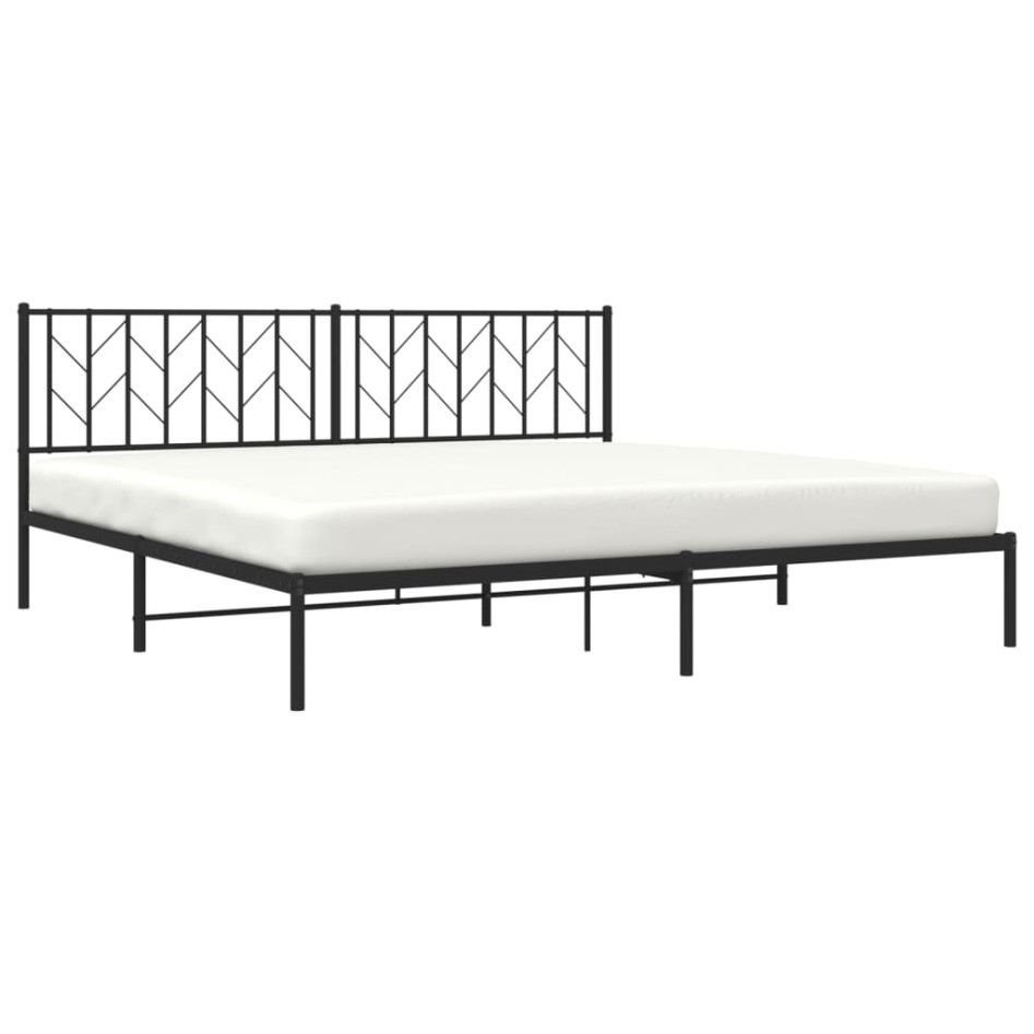 Estructura cama sin colchón con cabecero metal negro 200x200