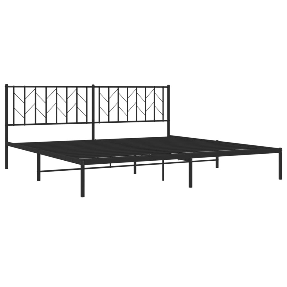 Estructura cama sin colchón con cabecero metal negro 200x200