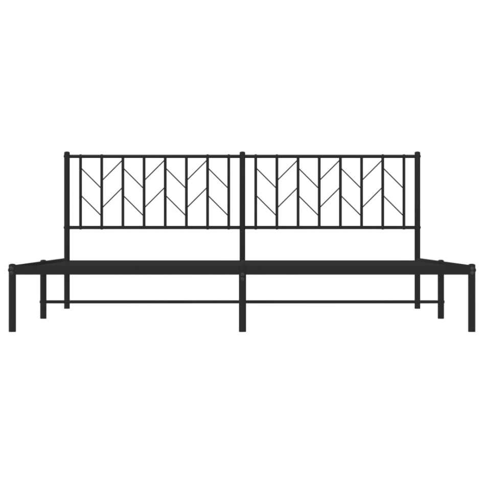 Estructura cama sin colchón con cabecero metal negro 200x200