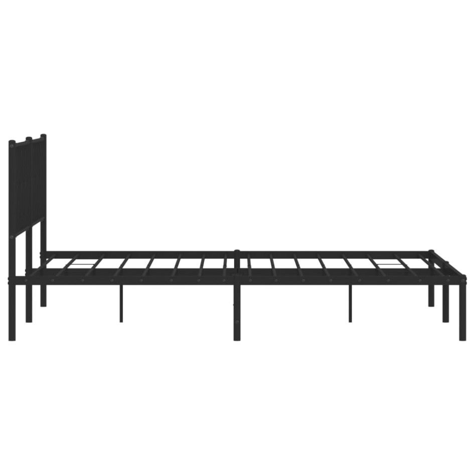 Estructura cama sin colchón con cabecero metal negro 200x200