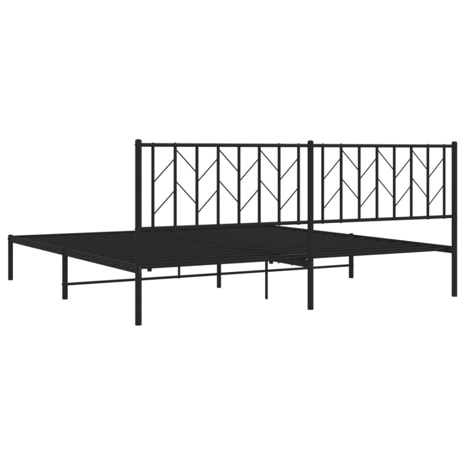 Estructura cama sin colchón con cabecero metal negro 200x200