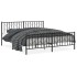 Estructura cama sin colchón con estribo metal negro 180x200