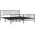 Estructura cama sin colchón con estribo metal negro 180x200