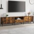 Mueble de TV cajón madera ingeniería roble ahumado 200x25x44