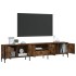 Mueble de TV cajón madera ingeniería roble ahumado 200x25x44