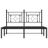 Estructura cama sin colchón con cabecero metal negro 140x200