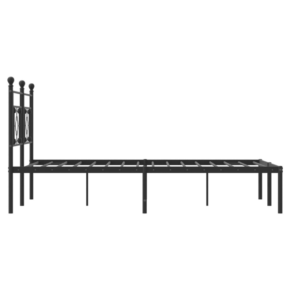 Estructura cama sin colchón con cabecero metal negro 140x200