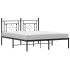 Estructura cama sin colchón con cabecero metal negro 160x200