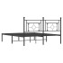 Estructura cama sin colchón con cabecero metal negro 160x200