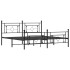 Estructura cama sin colchón con estribo metal negro 180x200