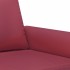 Sofá de 2 plazas de cuero sintético rojo vino 140