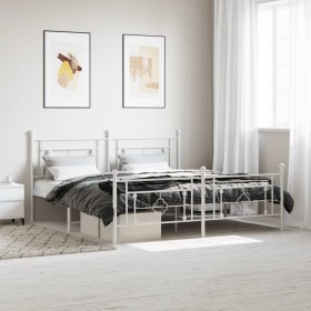 Estructura cama sin colchón con estribo metal blanco 180x200