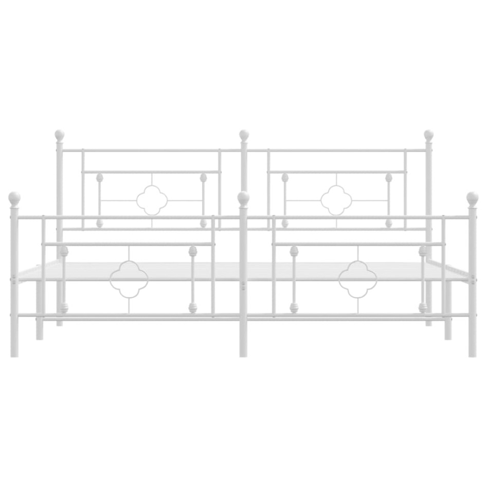 Estructura cama sin colchón con estribo metal blanco 180x200