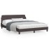 Estructura de cama con cabecero de tela marrón 160x200
