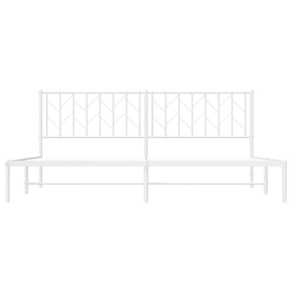 Estructura cama sin colchón con cabecero metal blanco